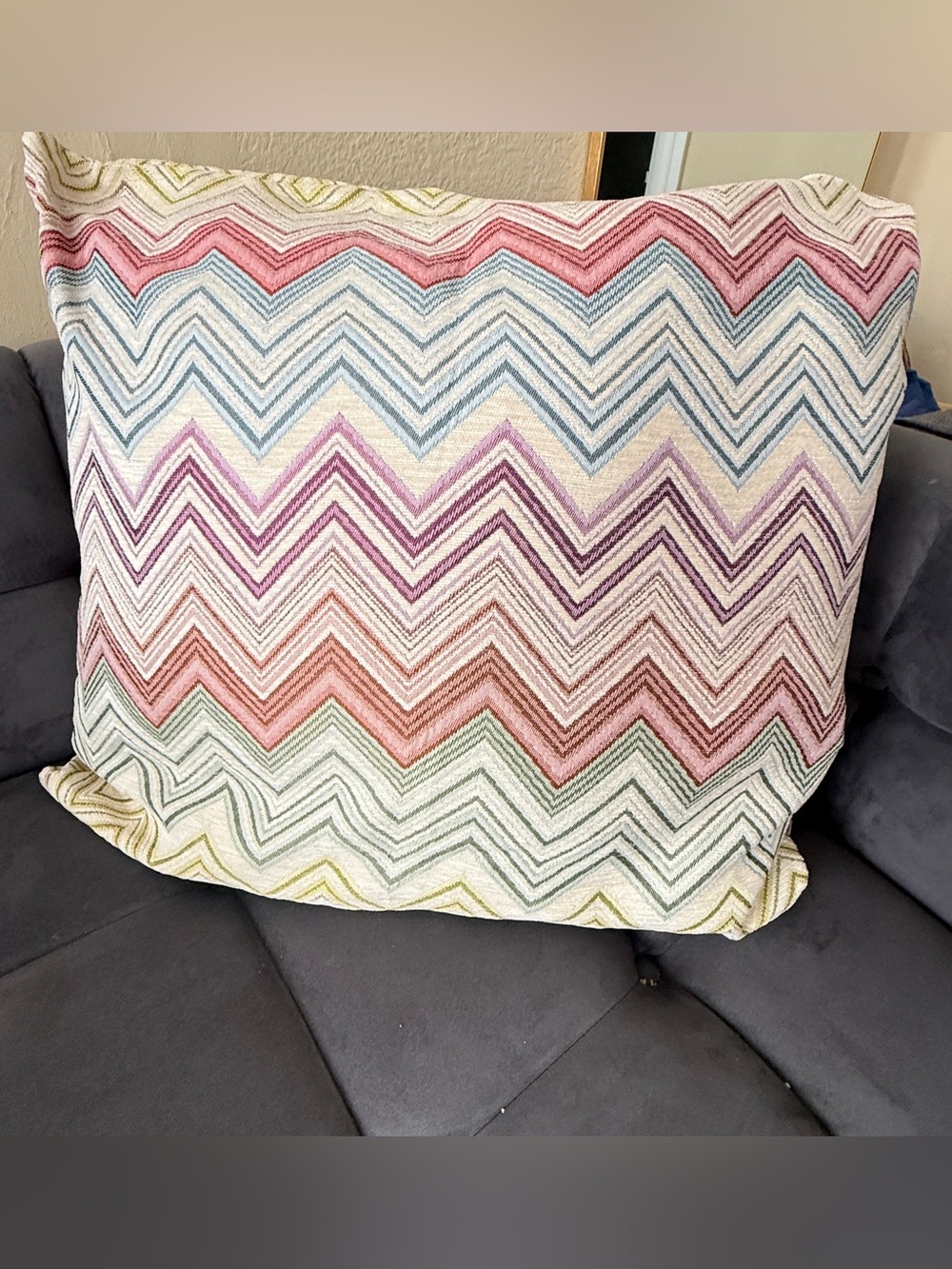 Home Chevron Accent Throw Pillow Cover 25” x 25” Made in Turkey